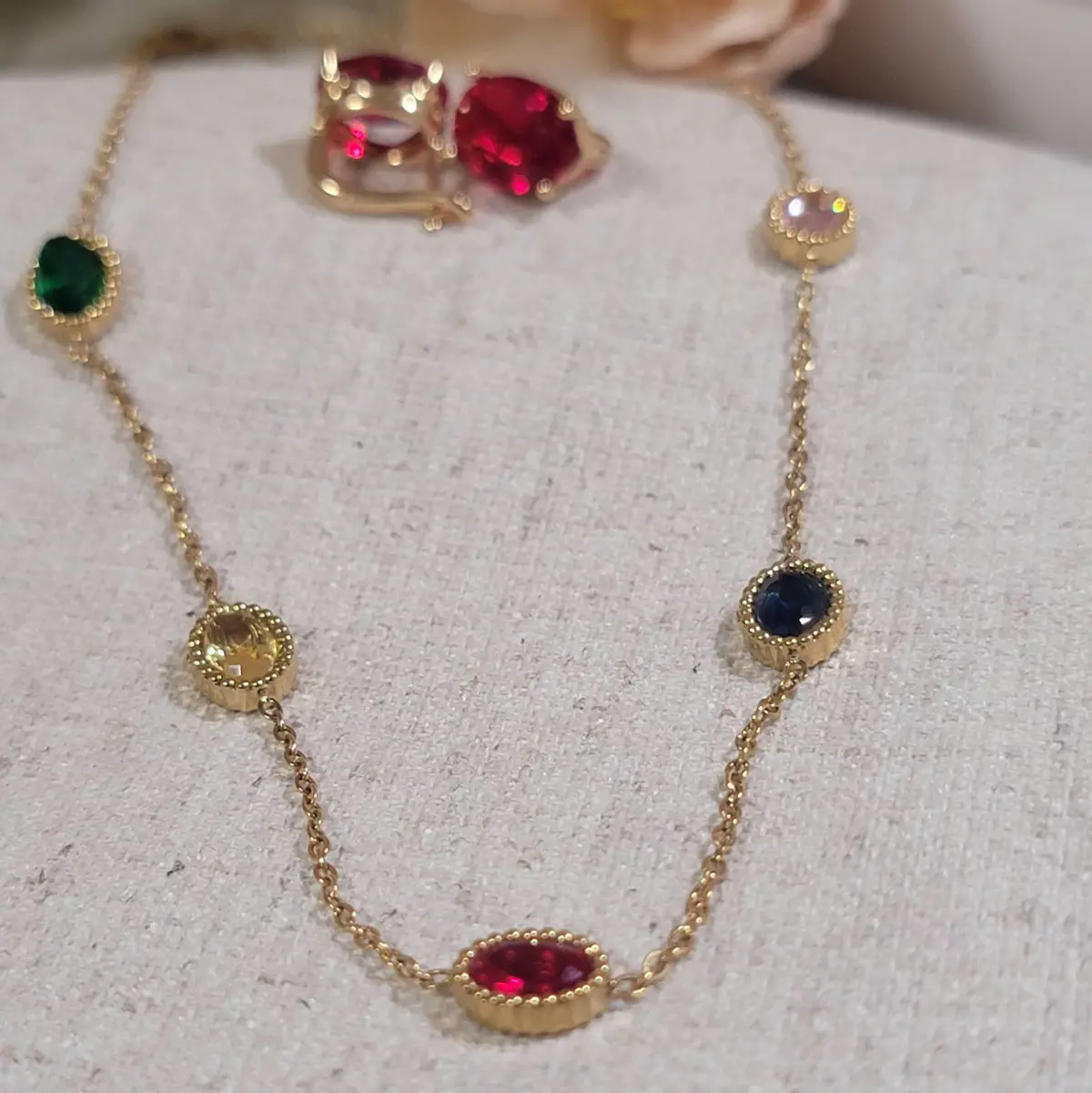 multi stone necklace