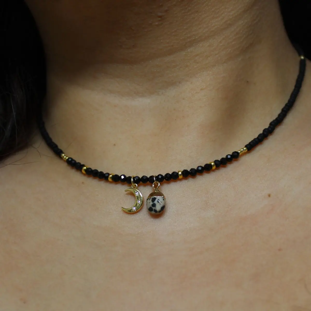Necklace being worn