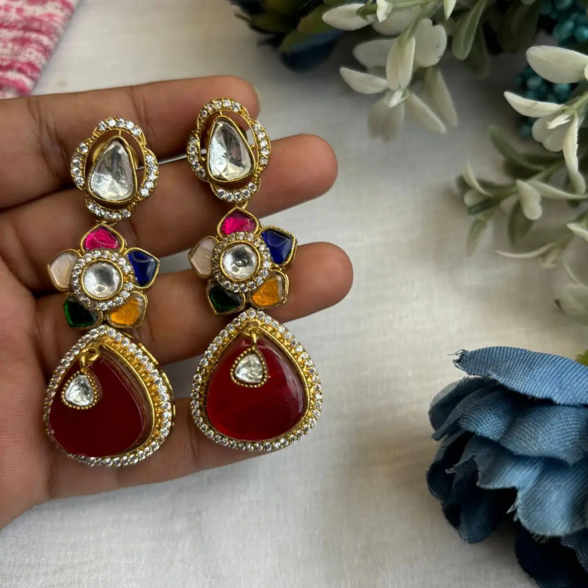 Royal red earrings