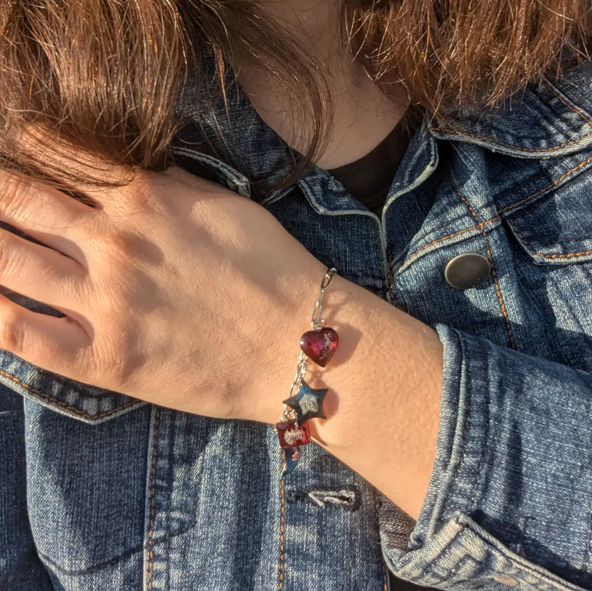 Resin stainless steel bracelet