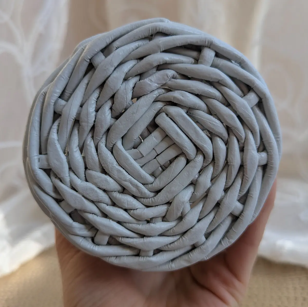 Woven handmade recycled vase