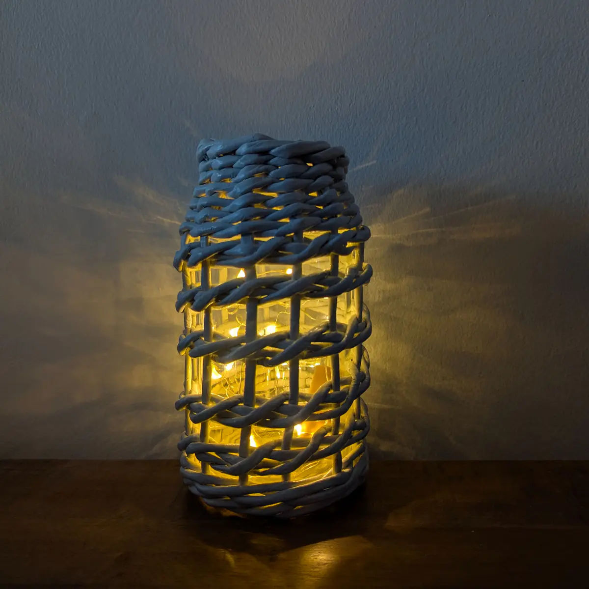 Woven handmade recycled vase