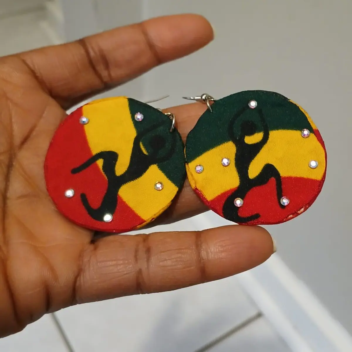 Recycled aluminium hoop earrings, handmade African Jewelry, 4 cm length and 5 cm width, For women, all event, lightweight