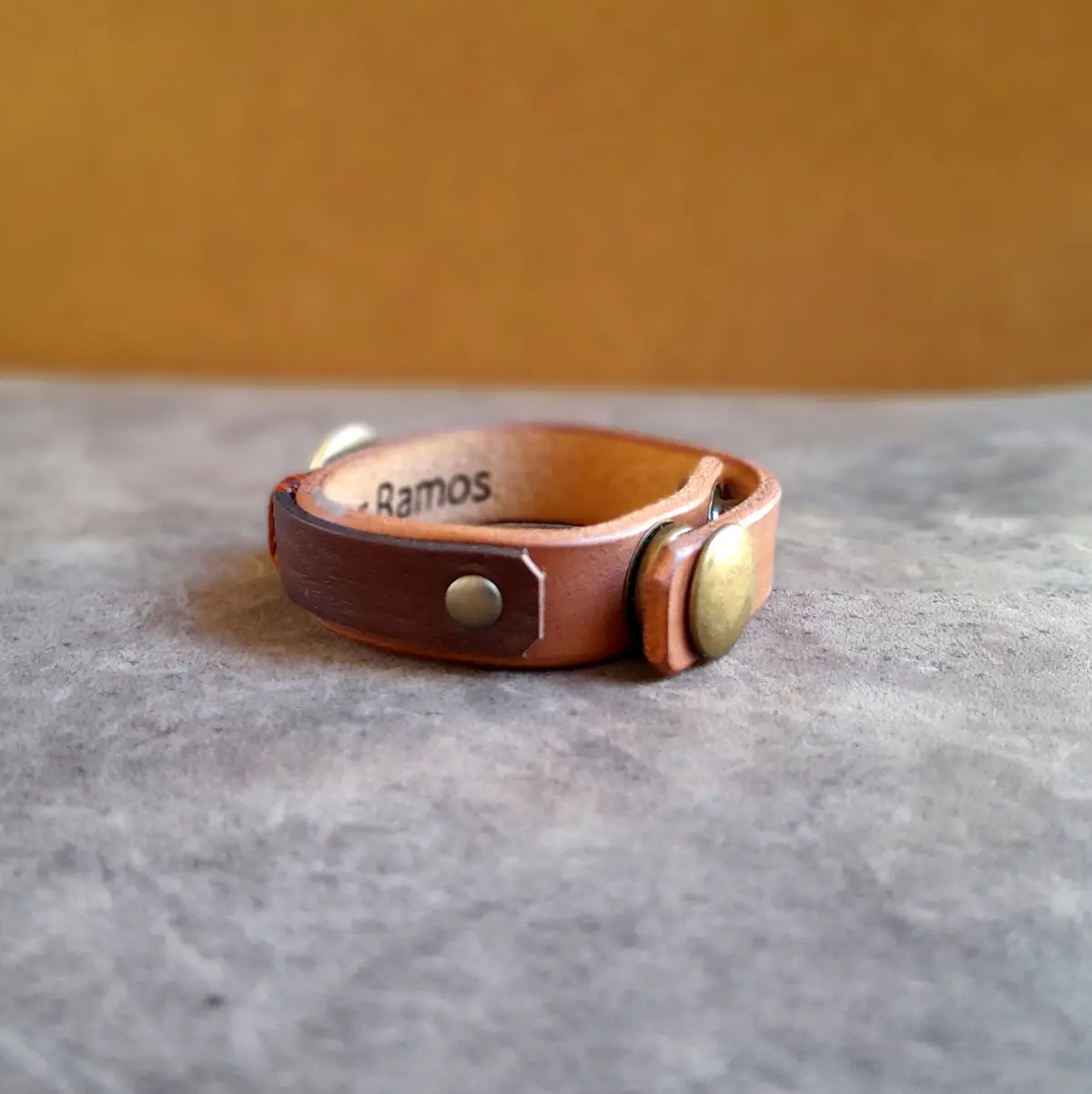 Handmade Leather Bracelet with Arctic Fox Pendant