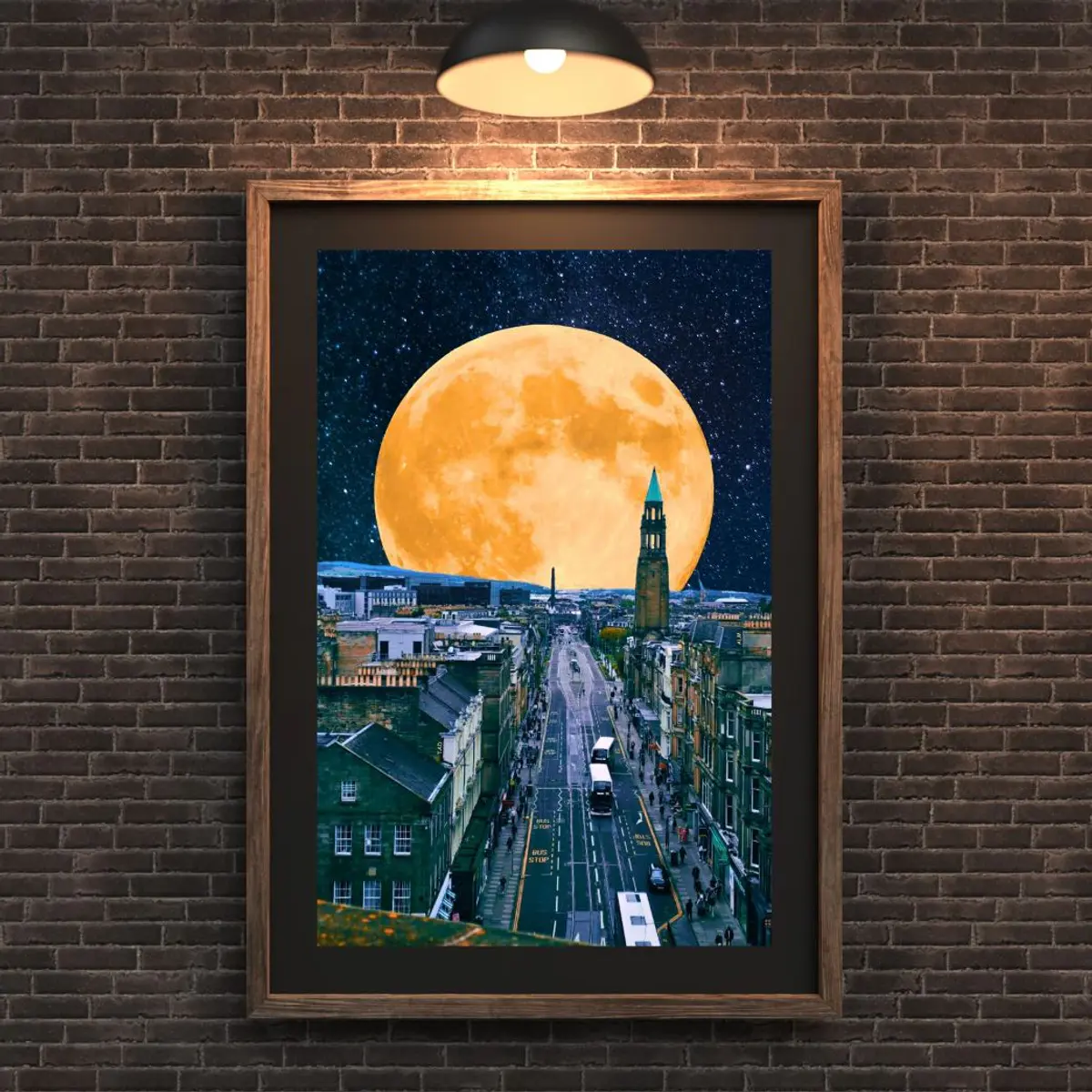 Edinburgh night sky digital art 
