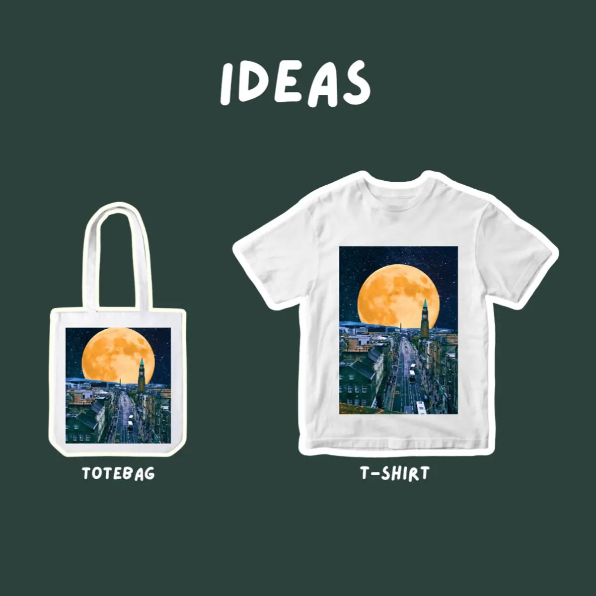 T-shirt with digital art, tote bag with digital art 