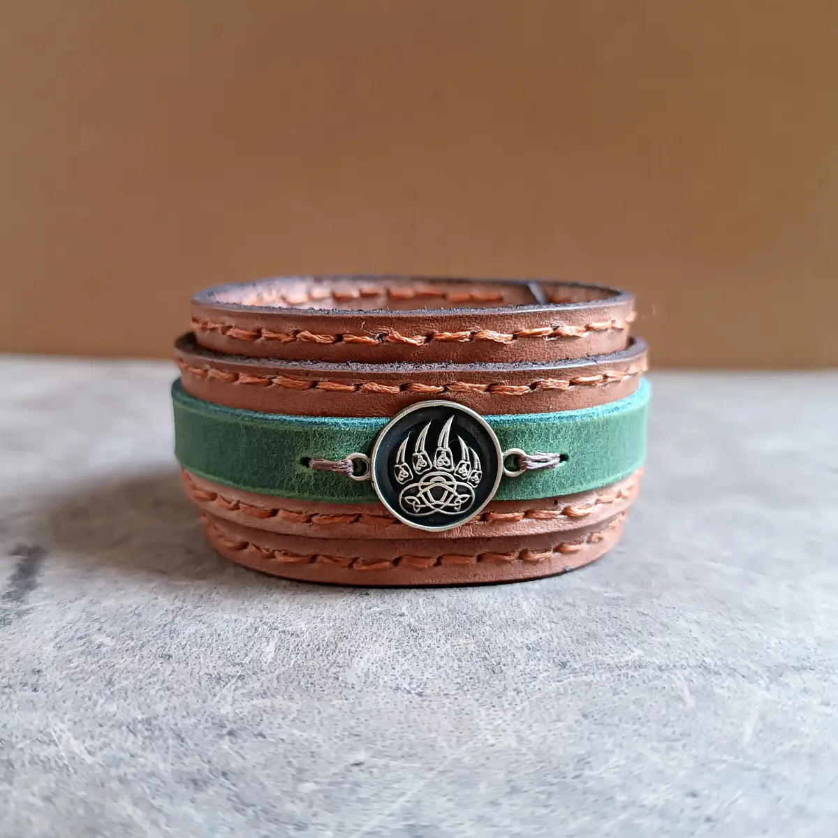 Celtic Knot Norse Bear Claw Bracelet, Hunter's Bracelet, Viking Warrior