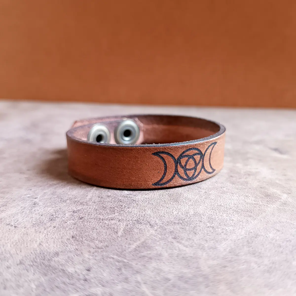 Triple Moon Unisex Leather Bracelet