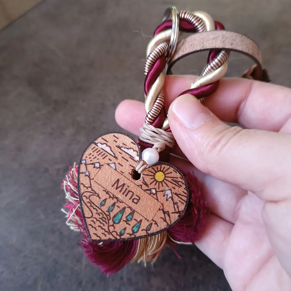 Personalized Luggage Tag with Twisted Rope Loop and Buckle Bangle