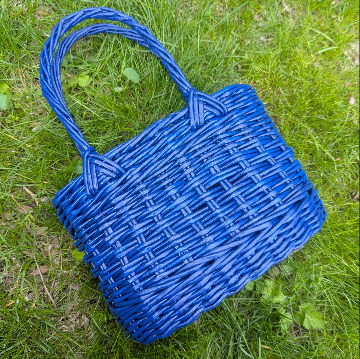 Woven handmade recycled handbag
