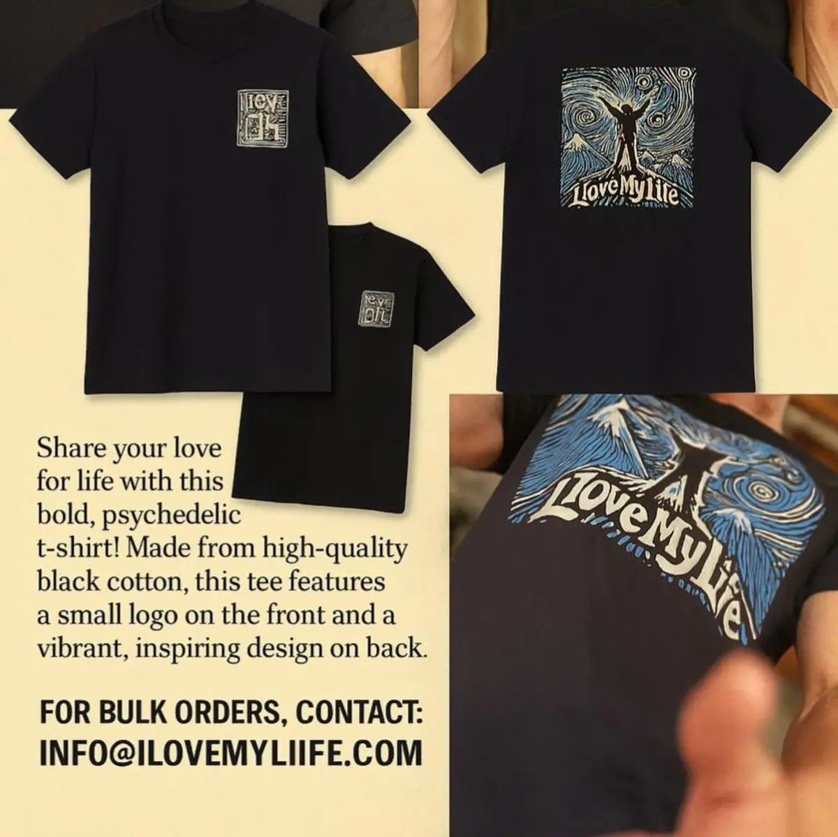 A collage of different views of the Apparel T-shirt