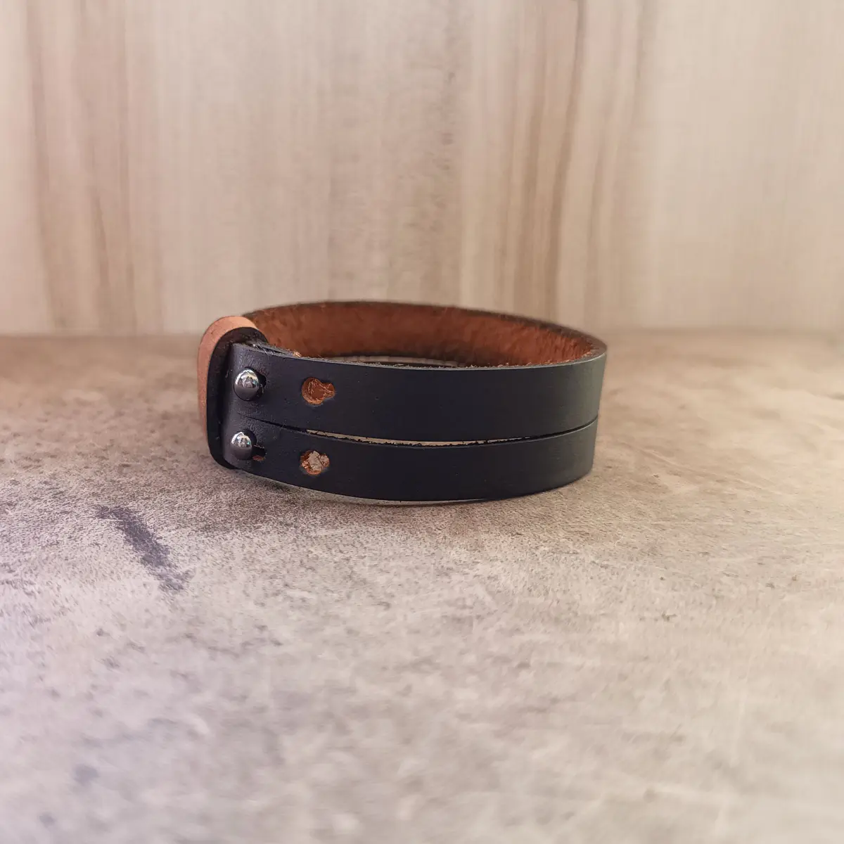 Unisex Dark Brown Choker Collar Style Leather Cuff