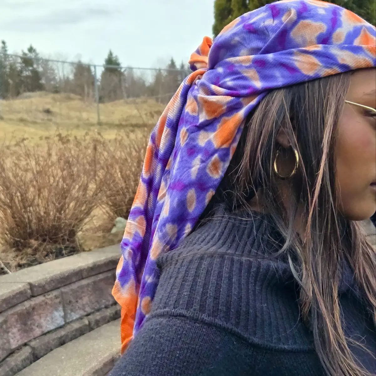 African Adire Print Scarf