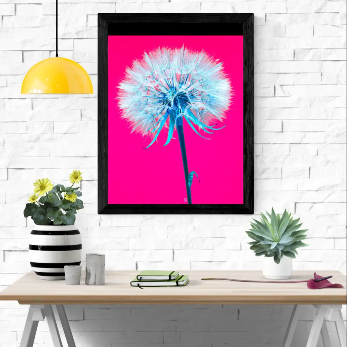 Dandelion make a wish digital art interior look