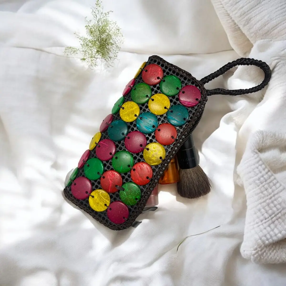 Handmade Wooden Beaded Handbag for Women - All Occasions (16cm x 8cm)