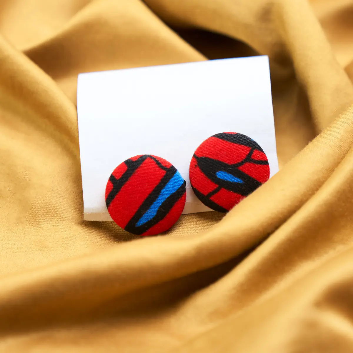 Handmade Ankara Earrings for Women for all Occasion- red and black