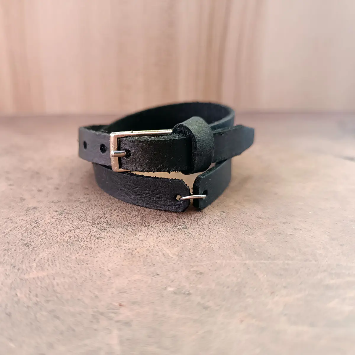 Black Leather Choker Necklace or Double Wrap Bracelet to add your Own Charms