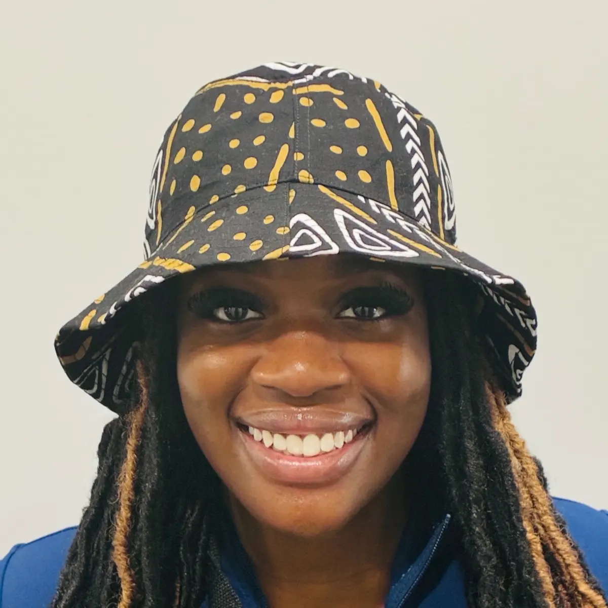 A handmade mudcloth-inspired african print bucket hat