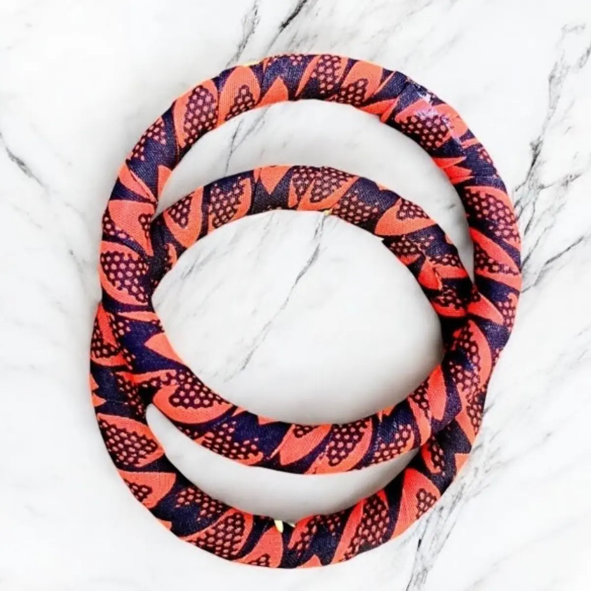 A handmade Ankara bangle for women
