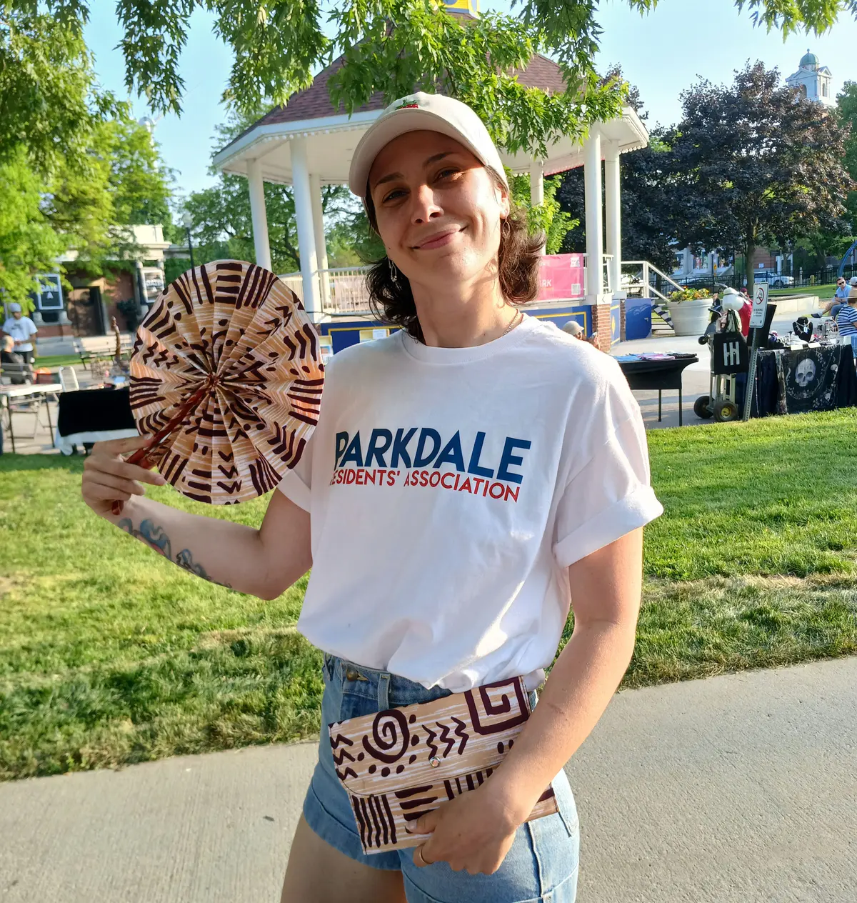Handbag and fan, ankara print, handmade, women