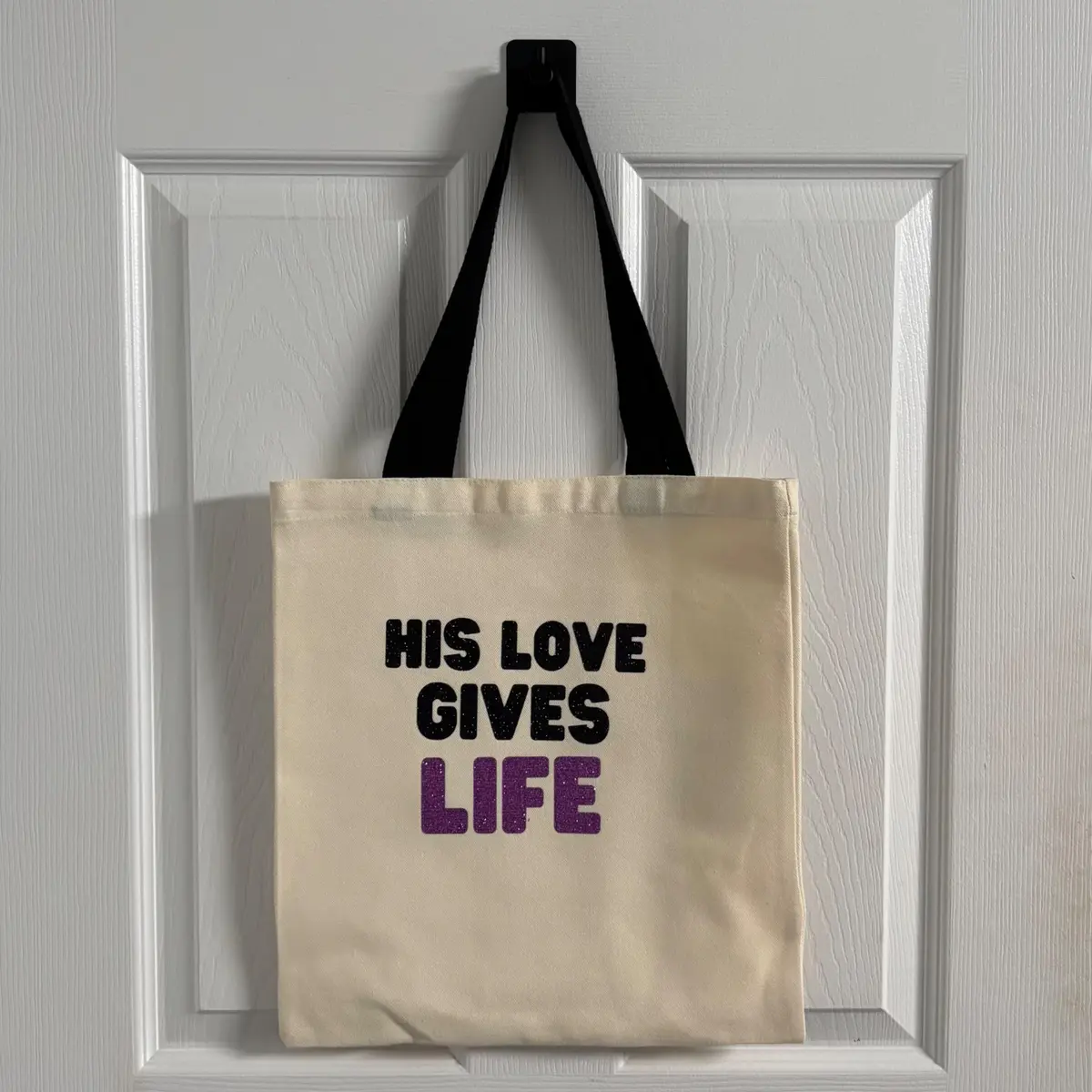 Front view of the inspirational Canvas Tote bag