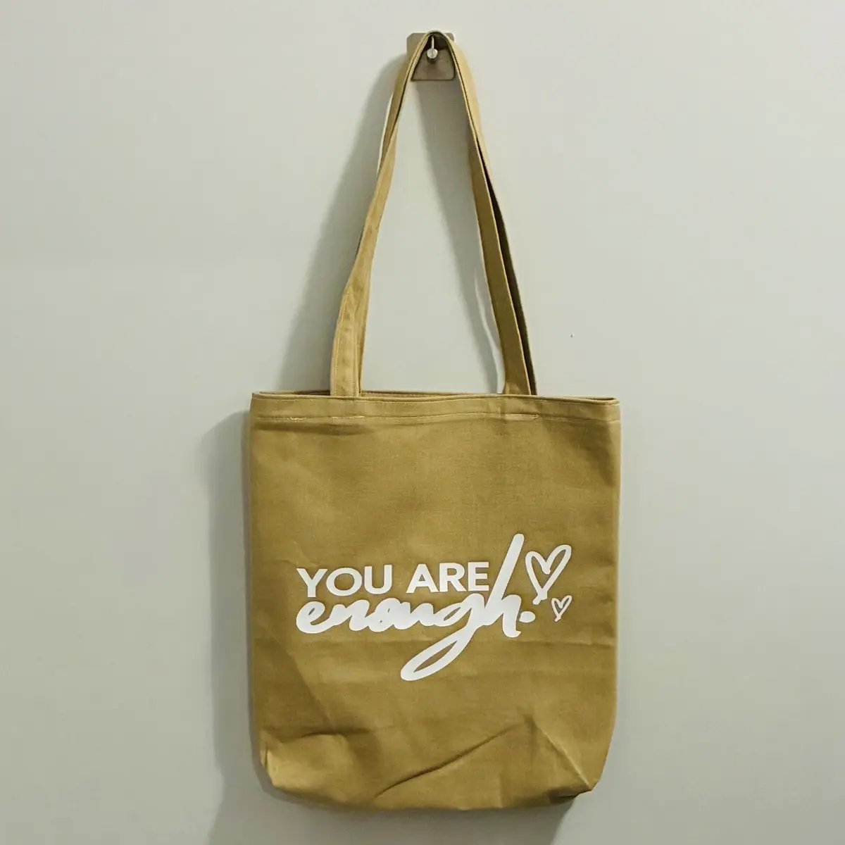 Front view of tote bag with affirmation 