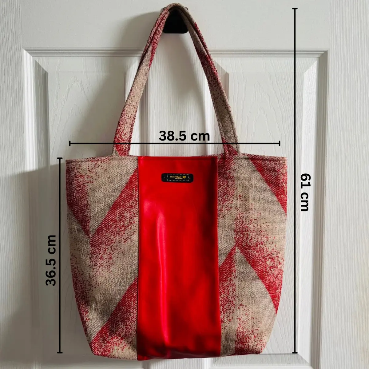 Measurements for the chevron tote bag