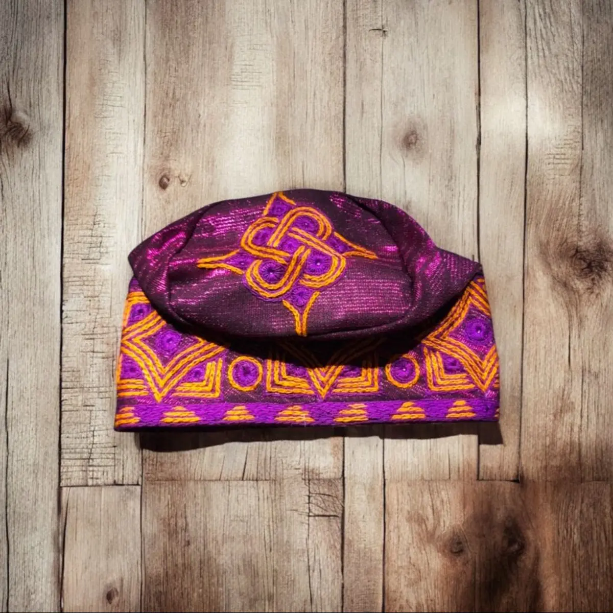 Purple Handmade Ijebu Cap for Men