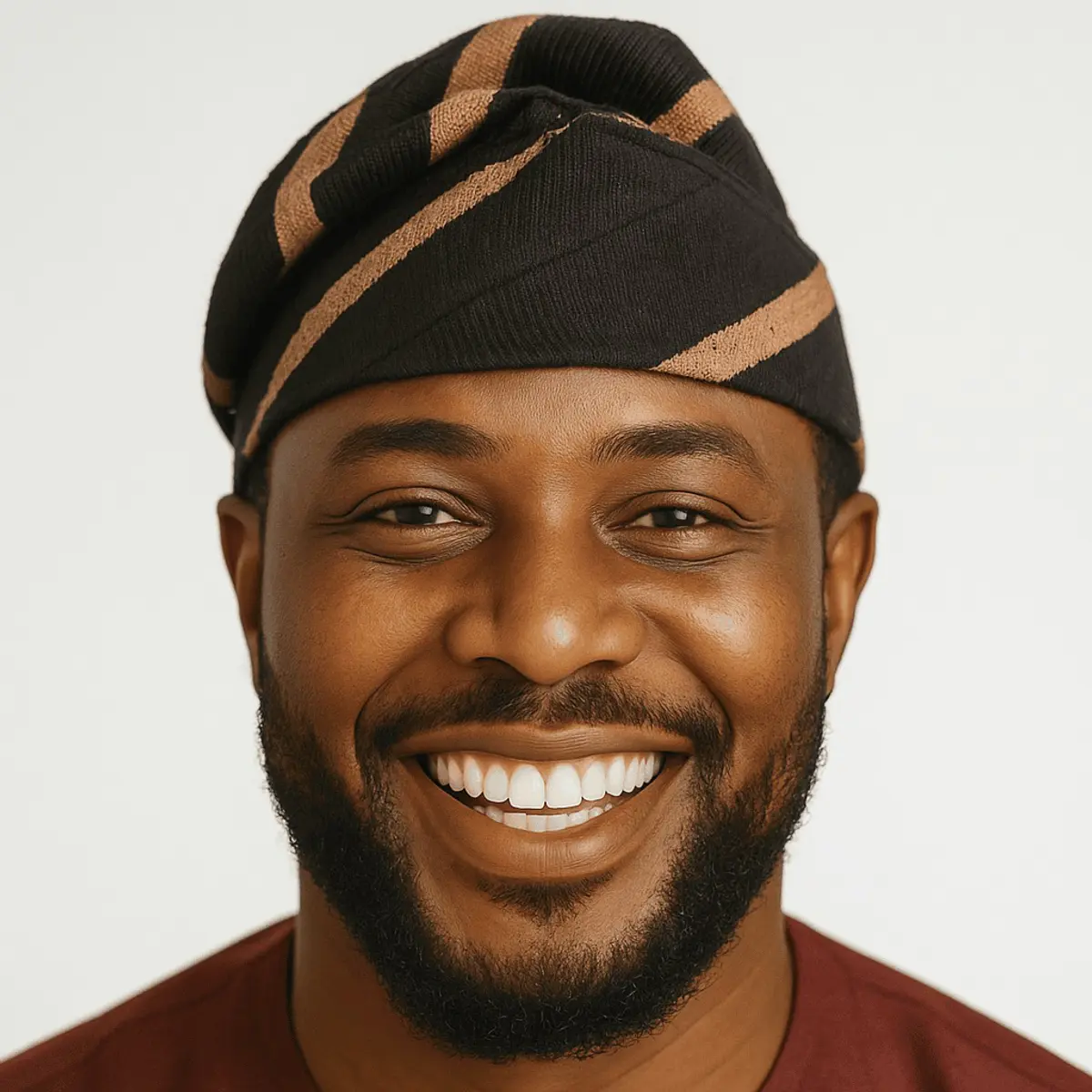 African make wearing Handmade Shisha Cap