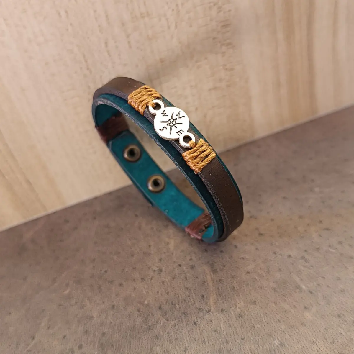 Compass Minimalist Leather Bracelet