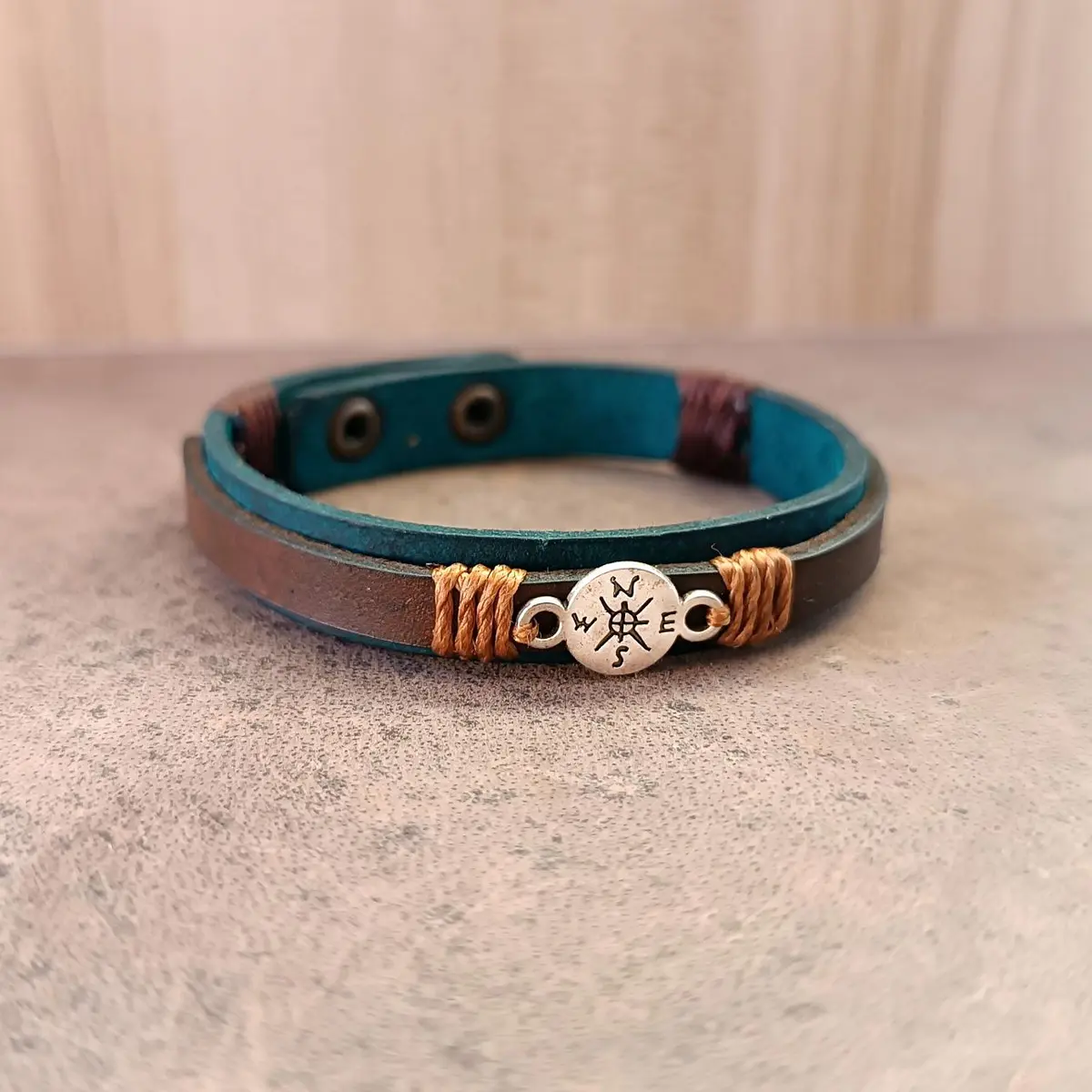 Compass Minimalist Leather Bracelet