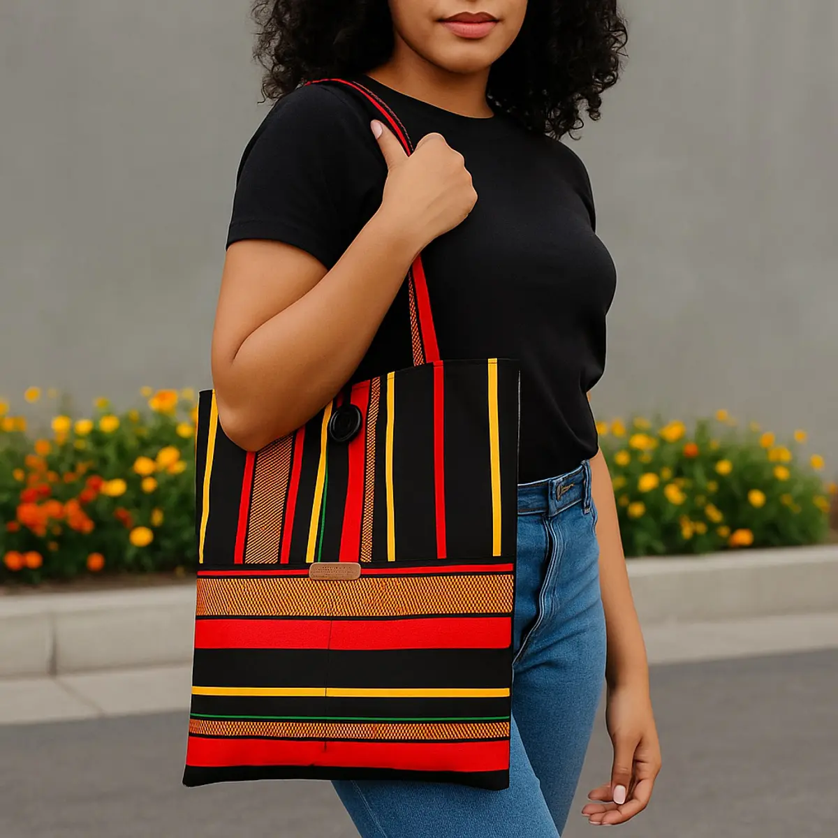 Showcasing a ankara tote bag for women