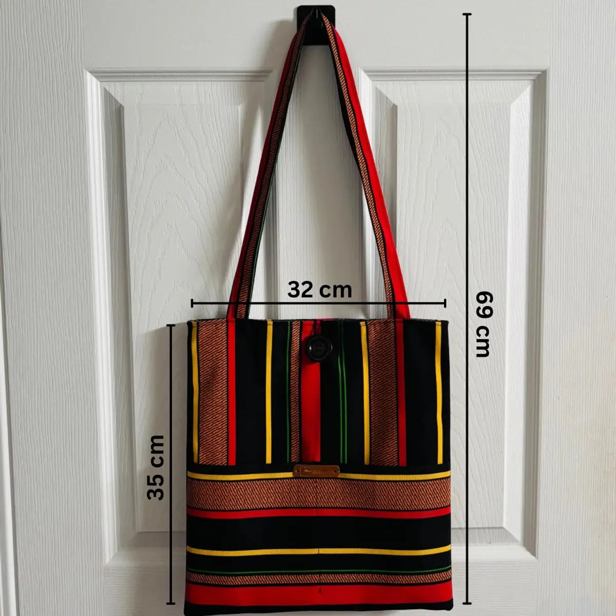 Measurements for this Ankara tote bag