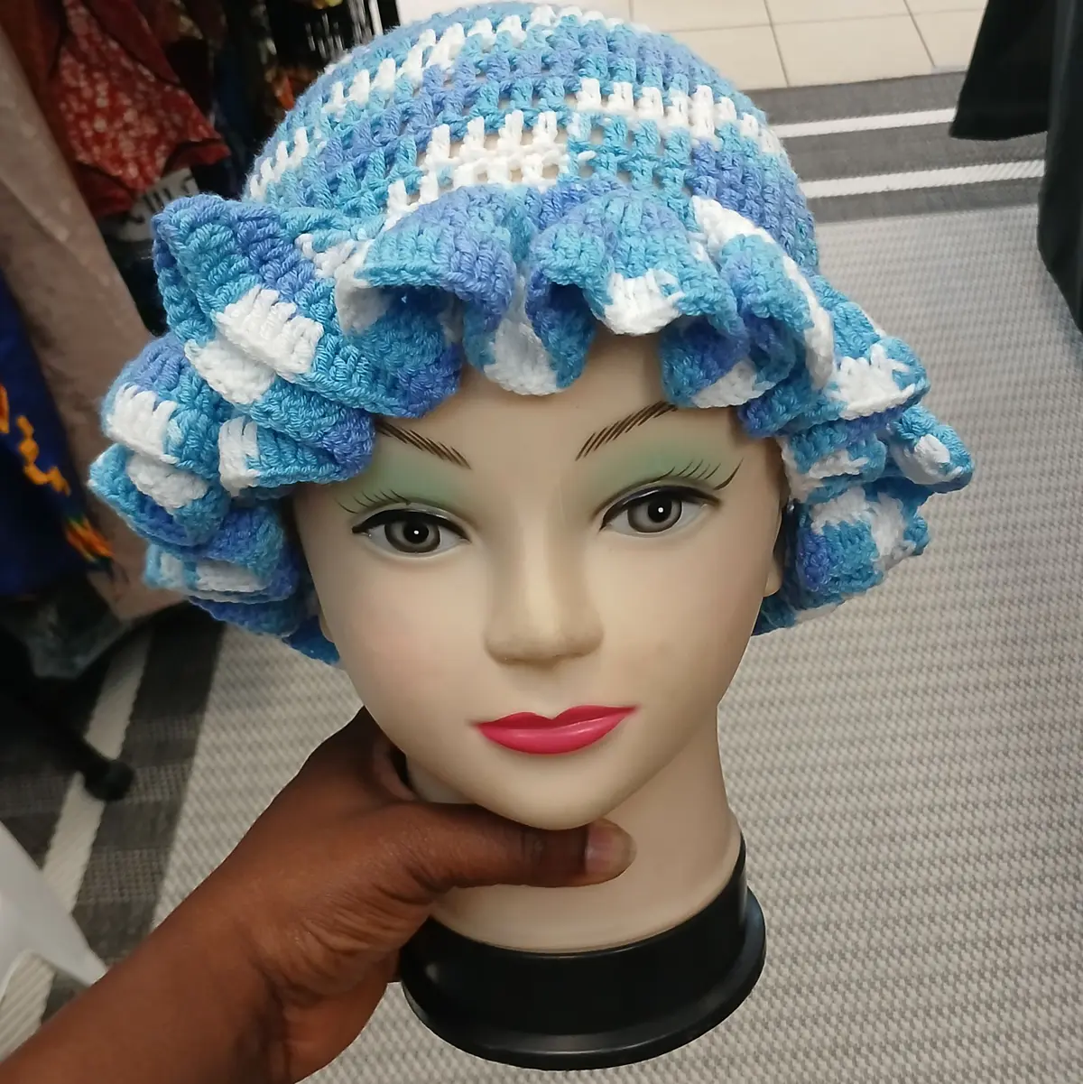 Handmade Crochet Ruffle Hat