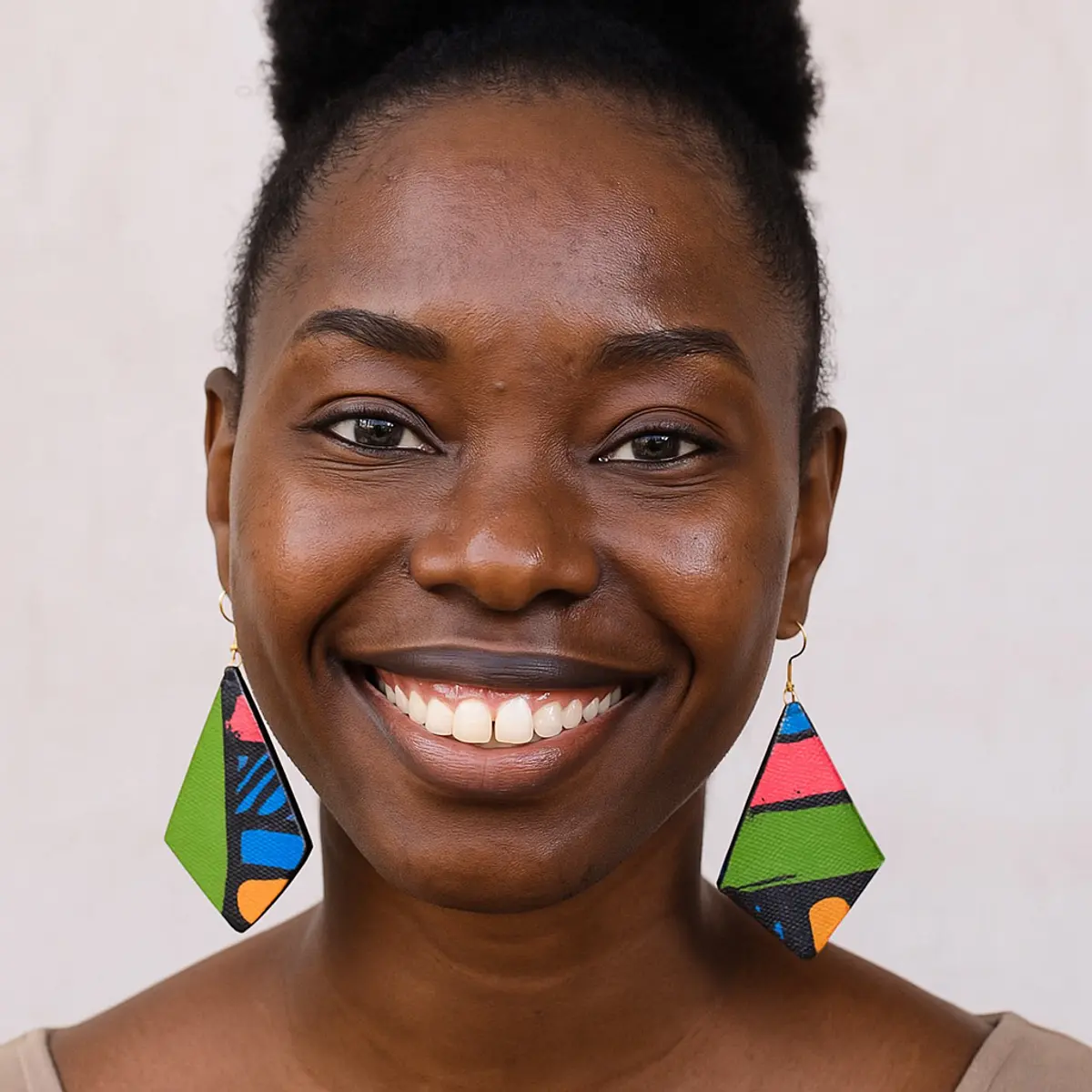Colourful African Earrings - Front View