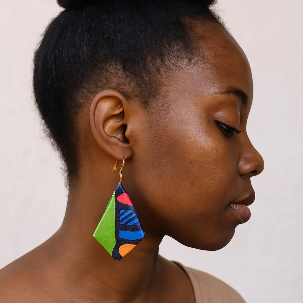 Side view of African Colourful Earrings