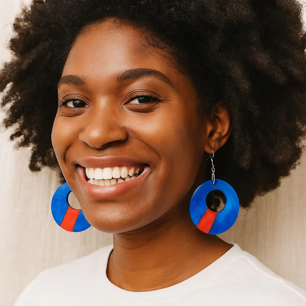Wooden Earrings Front View