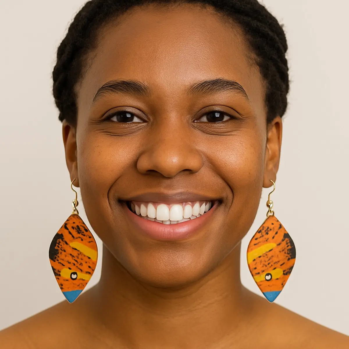 African Earrings - Front view