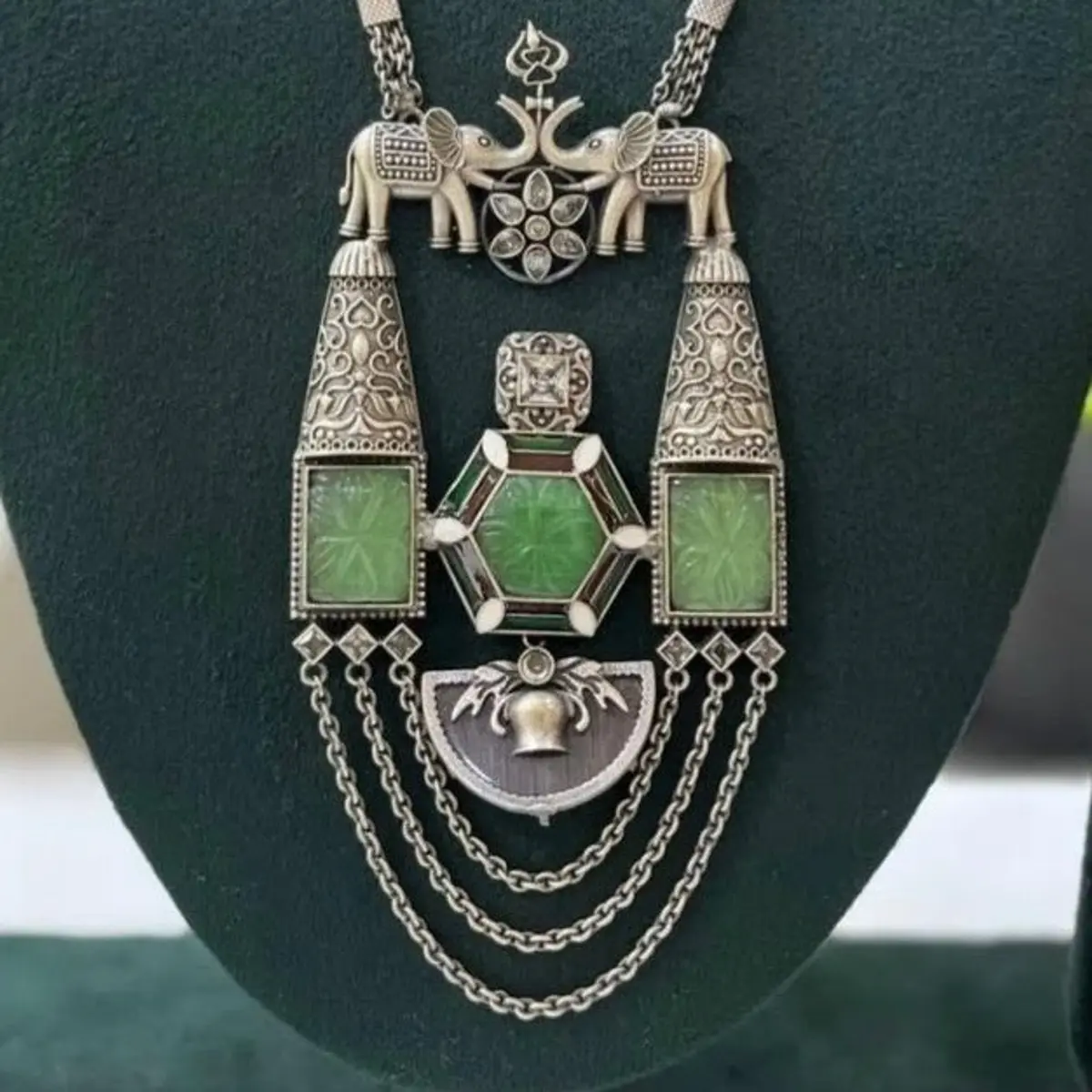 Image of handmade brass and silver necklace 