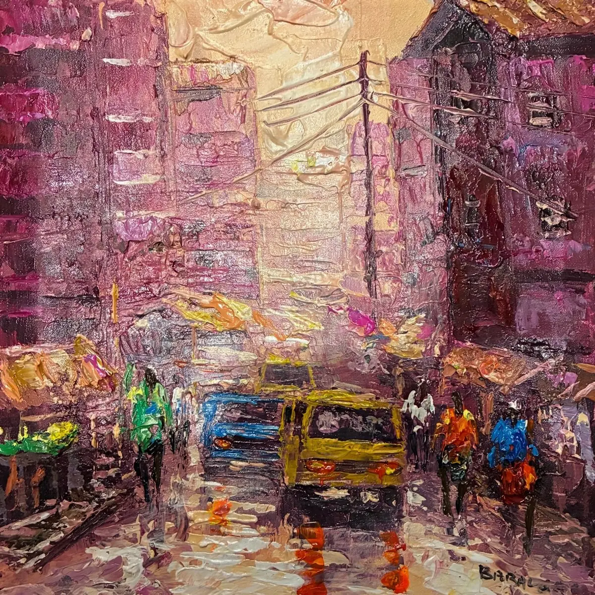Oil Painting of Yaba Road in Lagos