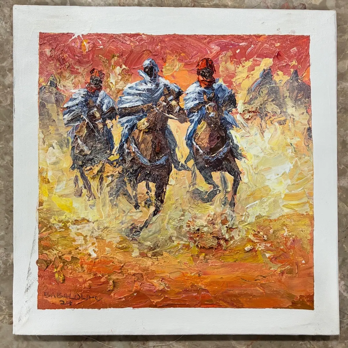 Unframed acrylic painting