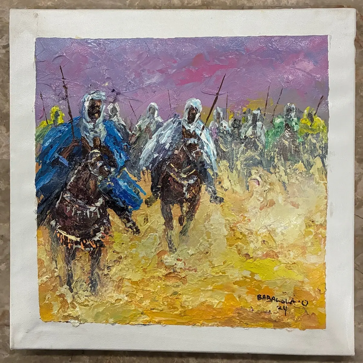 Unframed acrylic painting on canvas 