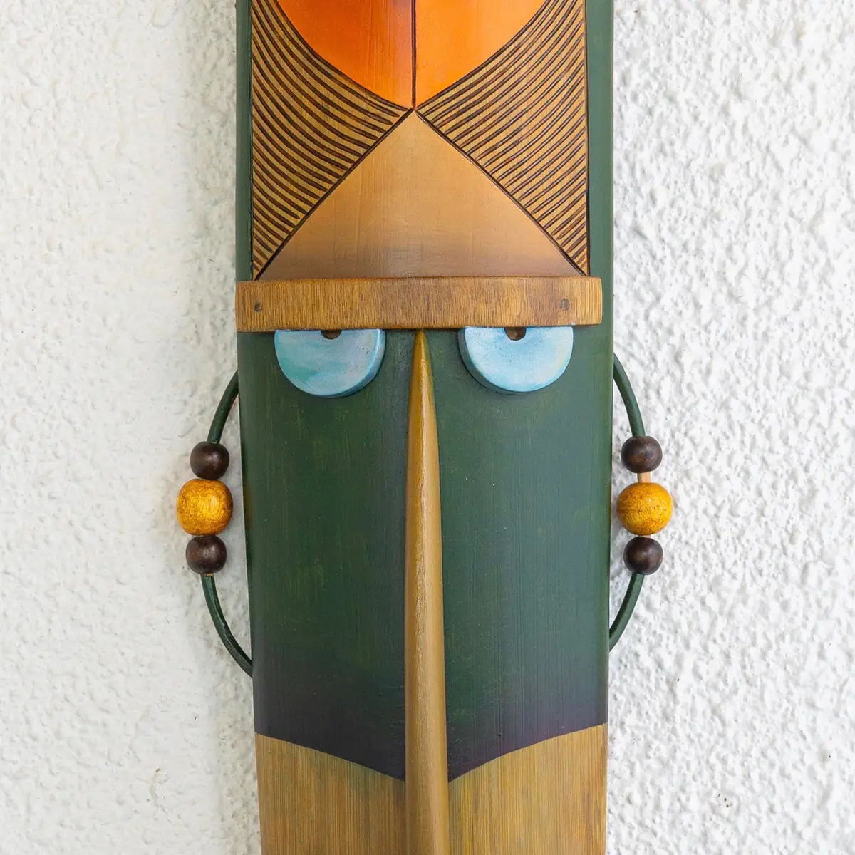 Close up of handpainted bamboo art