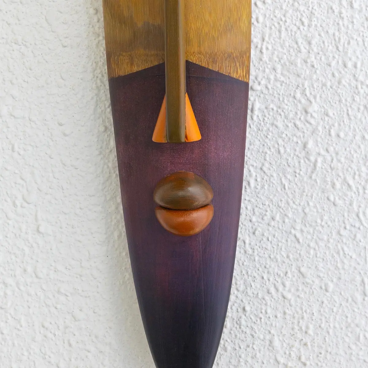 Close up angle of handcrafted bamboo art