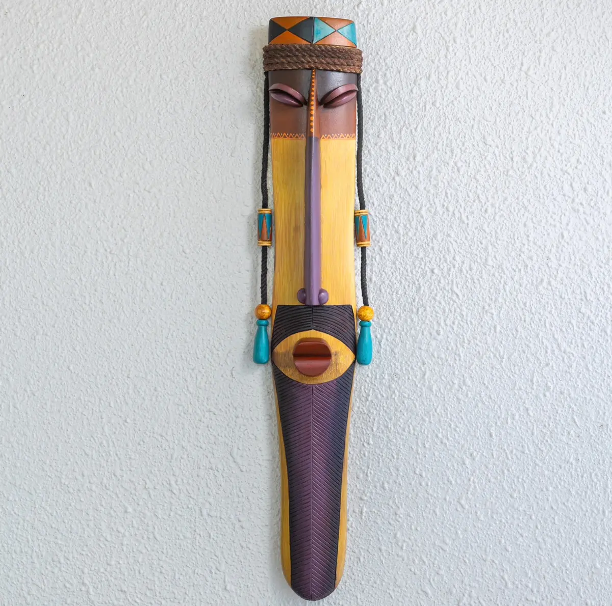 View of handpainted bamboo art