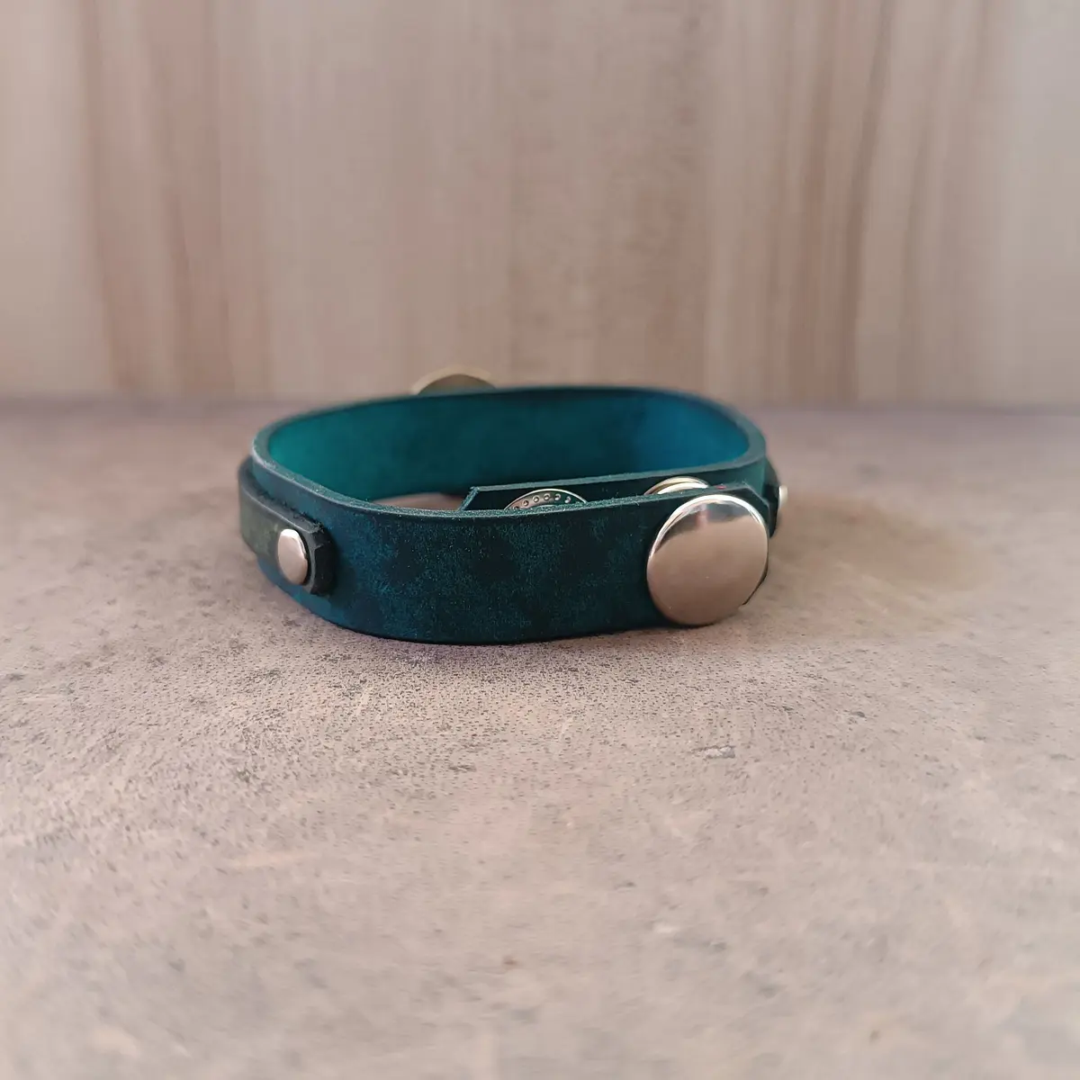 Scarab Leather Bracelet backside view