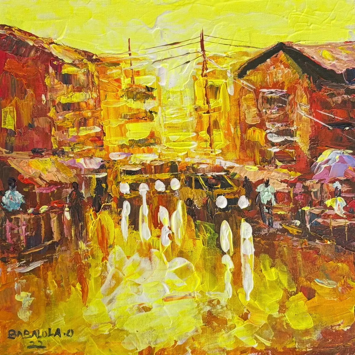 Acrylic canvas painting of makoko lll