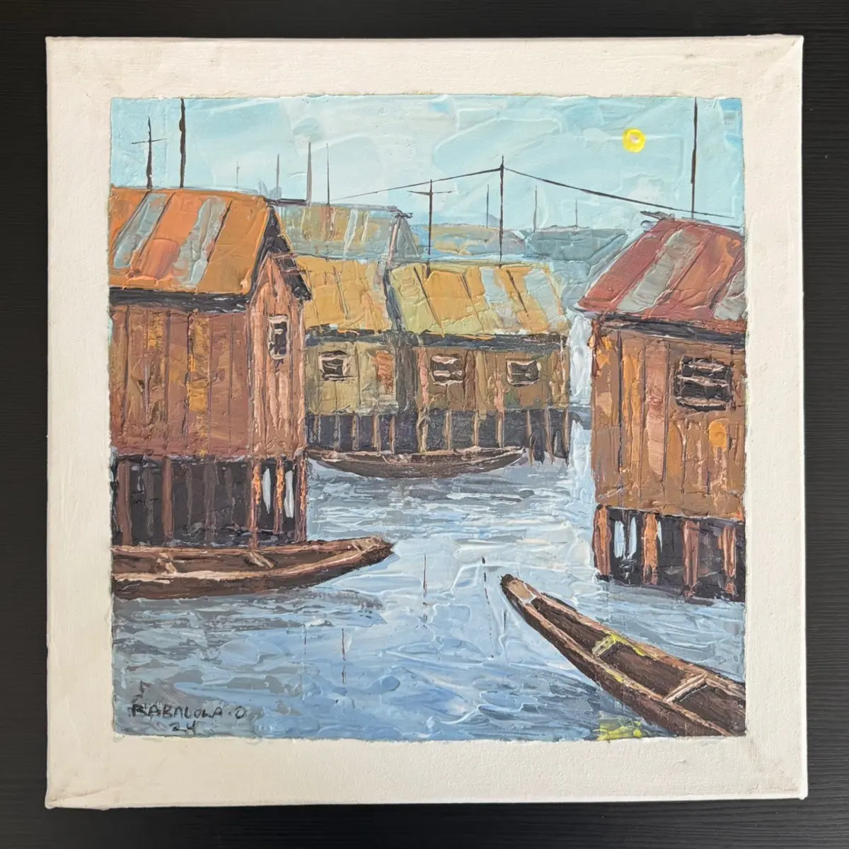 unframed hand painted acrylic canvas