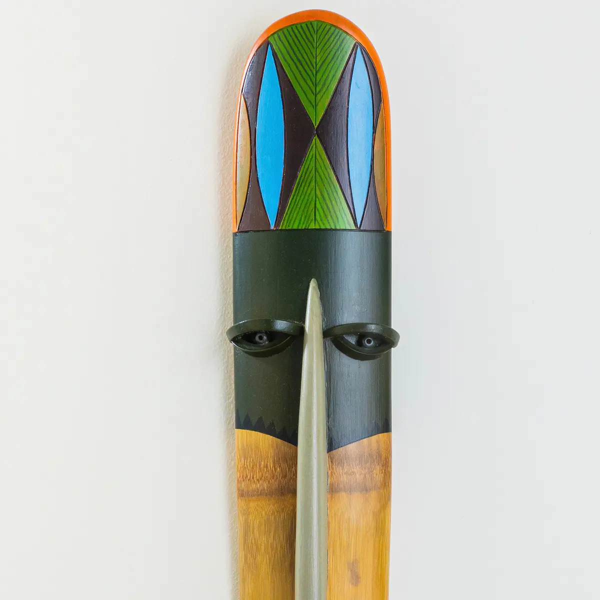 Upper half of handcrafted bamboo art