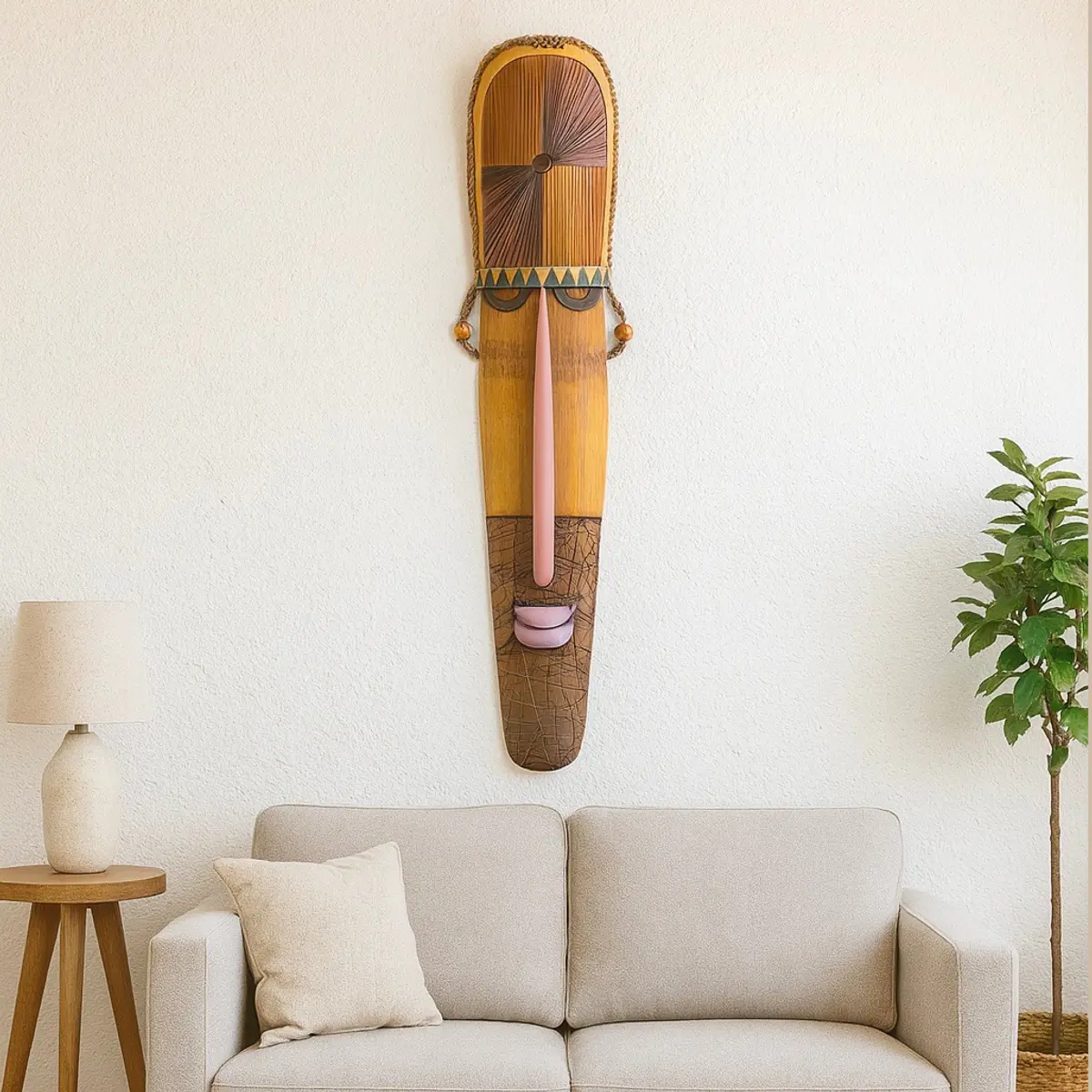 AI generated bamboo art mounted